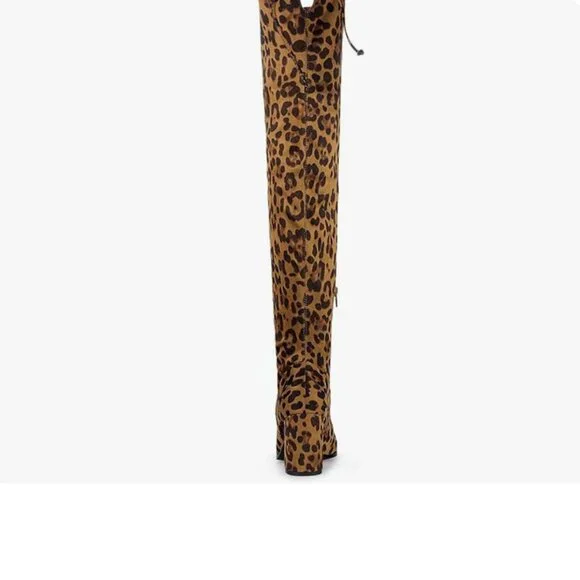 Leopard Over the Knee High Boots
